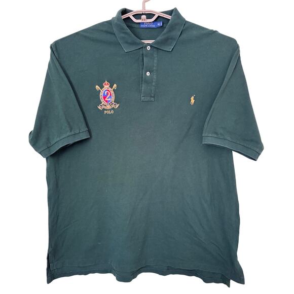 Ralph Lauren Polo Crest Shirt Men’s Size 2XLT Green Short Sleeve Preppy‎ Style - Picture 2 of 10
